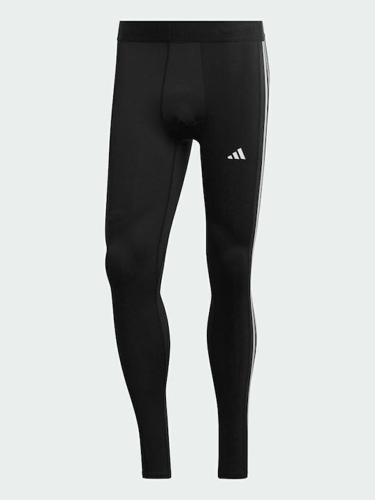 adidas Techfit 3-Stripes Men's Sports Long Leggings Black