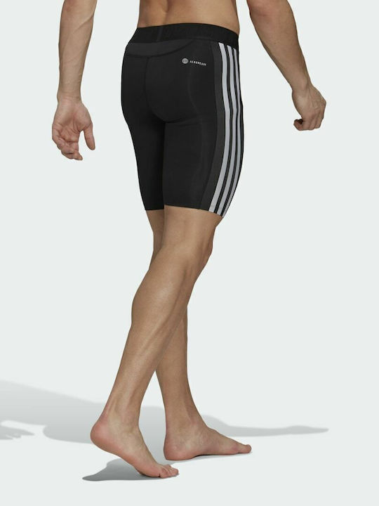 adidas Stripes Training Ανδρικό Αθλητικό Κολάν Compression Κοντό Μαύρο