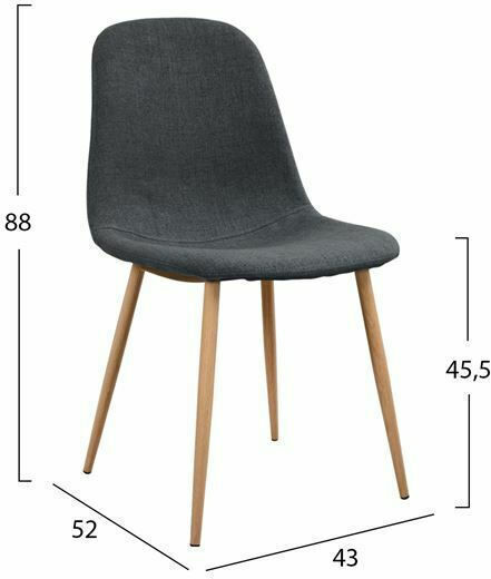 Leonardo Stühle Speisesaal Gray 4Stück 45x54x84cm