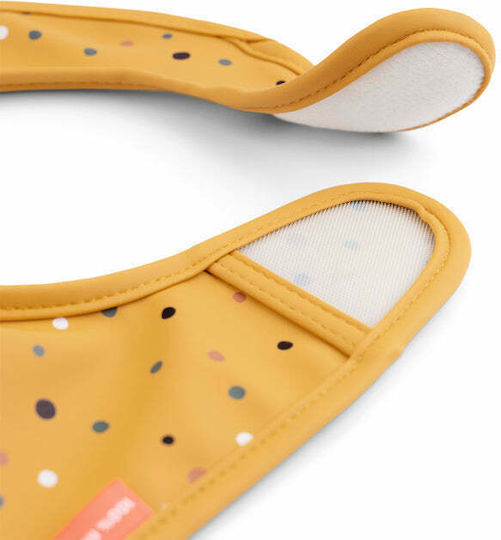 Done by Deer Raffi Bib Fabric with Hoop & Loop Fastener & Pocket Yellow 2pcs