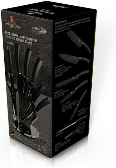 Berlinger Haus Metallic Line Knife Set with Block from Stainless Steel 8pcs