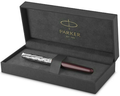 Parker Sonnet Premium Metal Πένα Γραφής Medium Κόκκινη