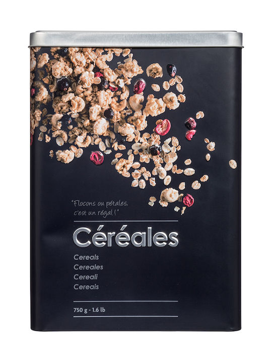 5Five Box Cereals with Lid Metallic Black 750ml