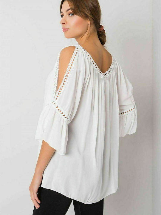 Och Bella Summer Tunic with 3/4 Sleeve White