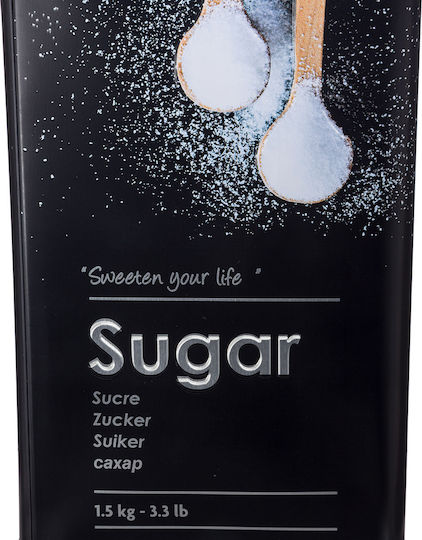 5Five Кутия за Захар с Капак Металик Черна 1500ml