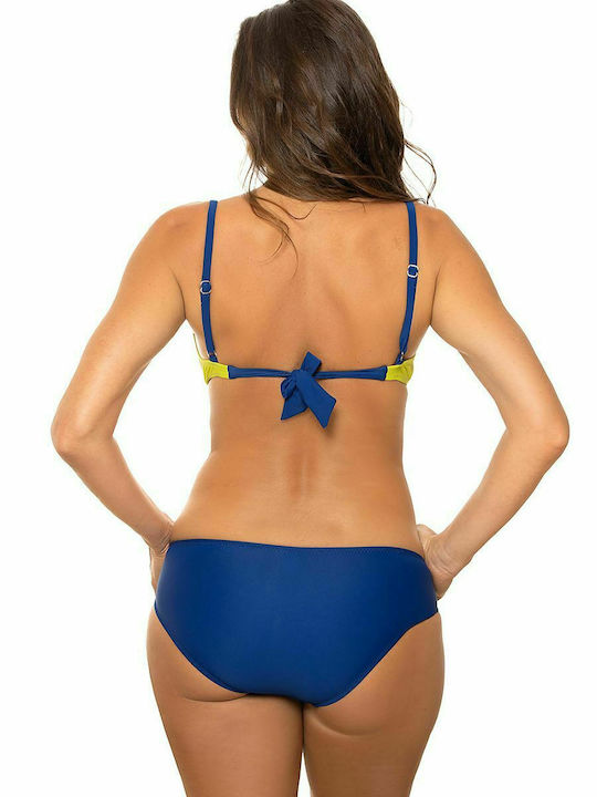 Marko Padded Bikini Set Bra & Slip Bottom Blue