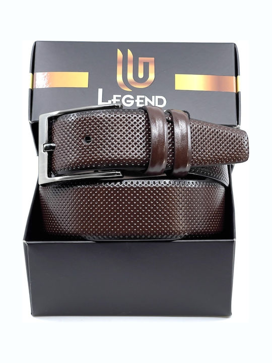 Legend Accessories Ανδρική Ζώνη από Δερματίνη Καφέ