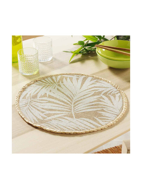 L-C Palam Placemat Round Wicker Beige 38cm 1pcs