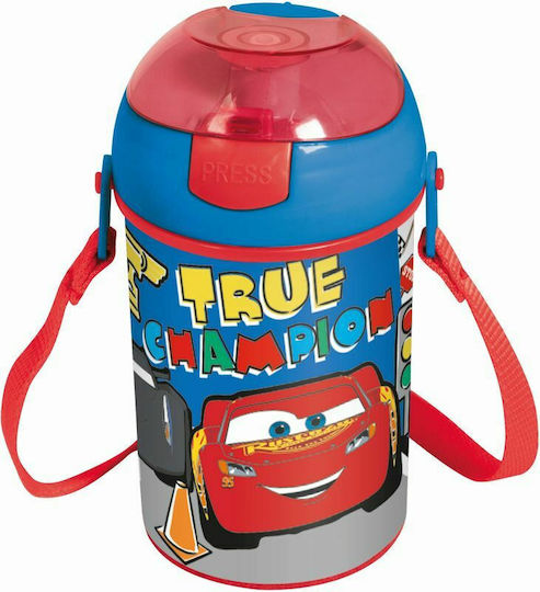 Gim Pop Up Пластмасова Детска Бутилка За Вода Gorjuss със Сламка Многоцветна 450ml
