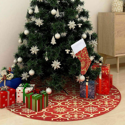 vidaXL Christmas Fabric Tree Apron Red Set 2pcs με Κάλτσα