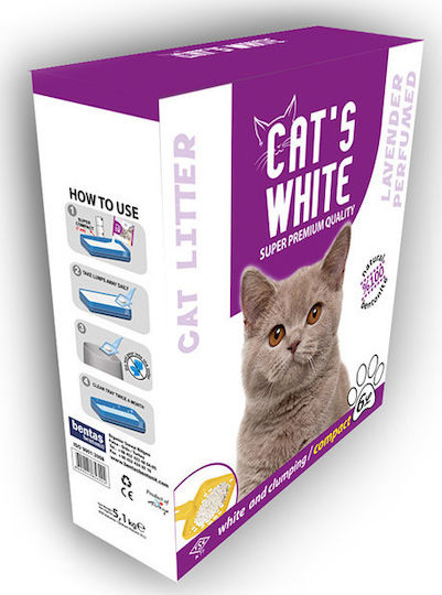 Cat's White Box Lavender Bentonit Katzenstreu mit Duft Lavendel 6Es