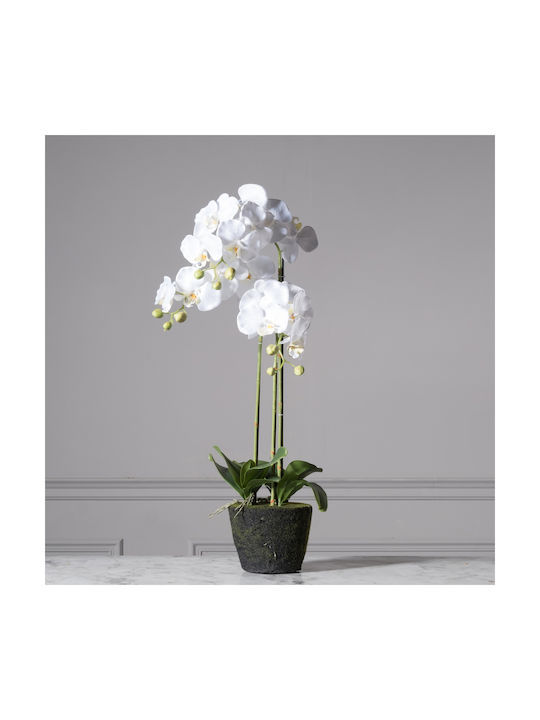 Supergreens Artificial Plant in Pot Orchid White 85cm 1pcs