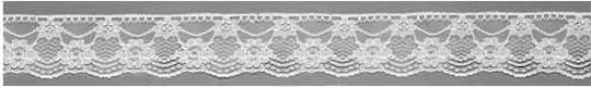 JK Home Decoration Ribbon Lace In White Colour Κορδέλα Δαντέλα Λευκή 50mm 10m 2pcs