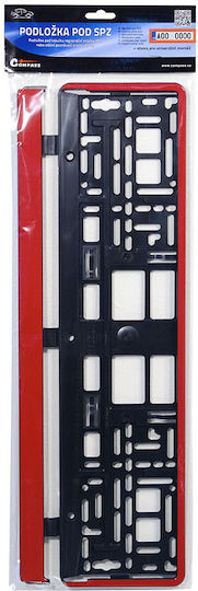 Compass Car License Plate Frame Front - Back Plastic Red 1pcs