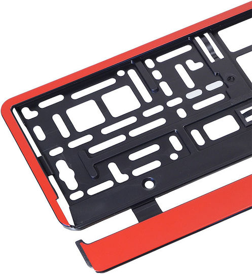 Compass Car License Plate Frame Front - Back Plastic Red 1pcs