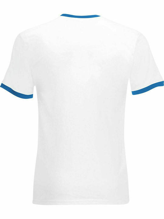 Fruit of the Loom Men's Short Sleeve Promotional T-Shirt White/Royal