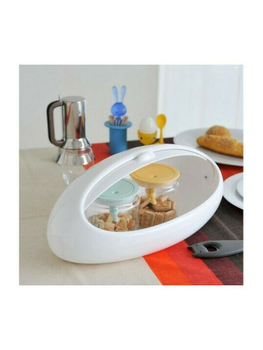 Alessi Gram Ψωμιέρα με Καπάκι Πλαστική σε Λευκό Χρώμα 46x30x16.5cm