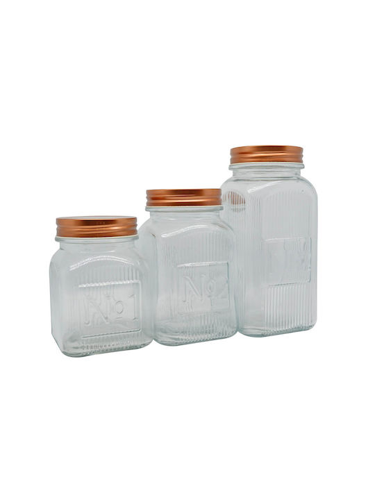 Ankor General Use Glass Jar with Lid Gold 700ml 1 Piece