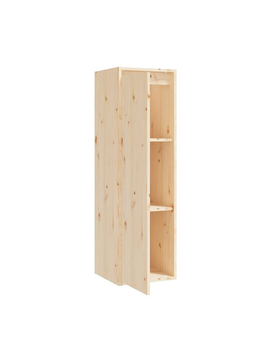 Wall-Mounted Living Room Cabinet Made of Brown Solid Wood 30x30x100cm