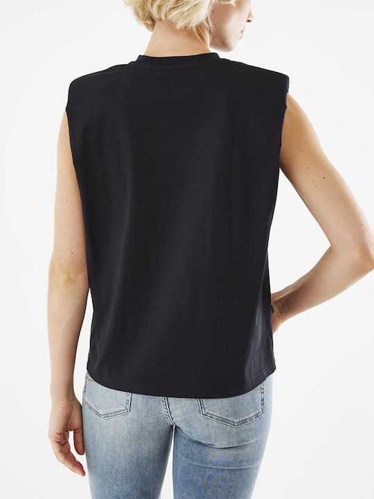 Mexx Женска лятна блуза памучна Без ръкави Черна