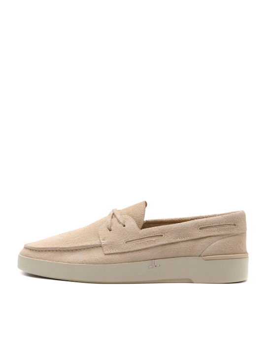 X John Legend Signature Plushwave Δερμάτινα Ανδρικά Boat Shoes Cream