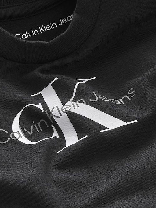 Kids Long-sleeved Black Monogram Top