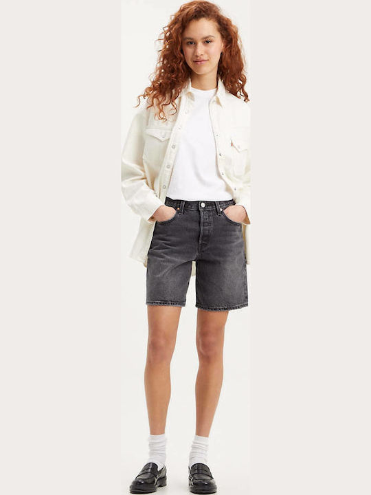 501 Women's Bermuda Shorts Jean Black Worn In - Black