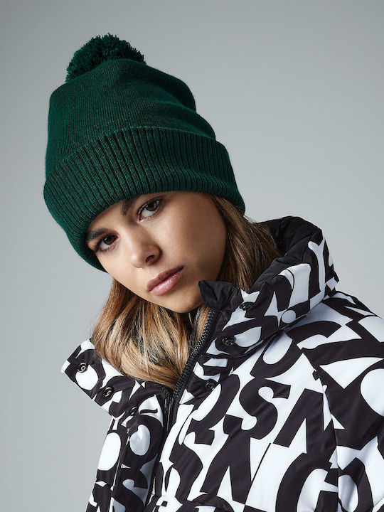 Snowstar Knitted Beanie Cap Bottle Green