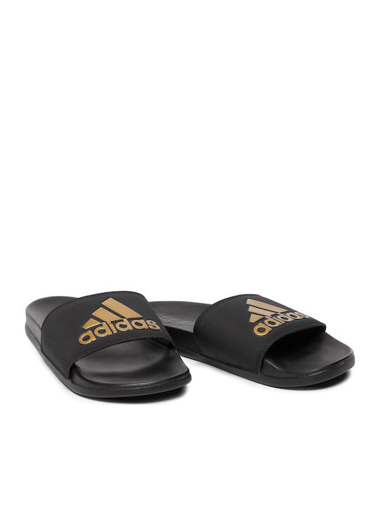 Adilette Cloudfoam Plus Logo Men's Slides Gold Metallic