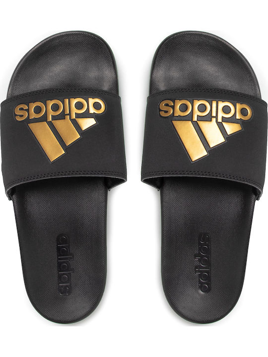 Adilette Cloudfoam Plus Logo Men's Slides Gold Metallic