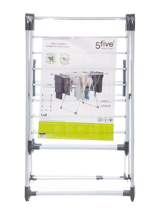 5Five Lut Stainless Steel Folding Floor Clothes Drying Rack with Hanging Length 15m