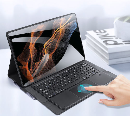 Smartcase Flip Cover Δερματίνης με Πληκτρολόγιο Μαύρο (Galaxy Tab S8 Ultra)
