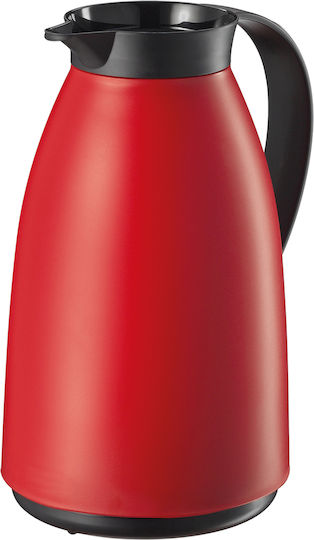 Cilio Imola Jug Thermos Glass 1lt Red with Handle 544343