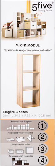 Bookcase Mix Nat Brown 34.5x32x100.5cm