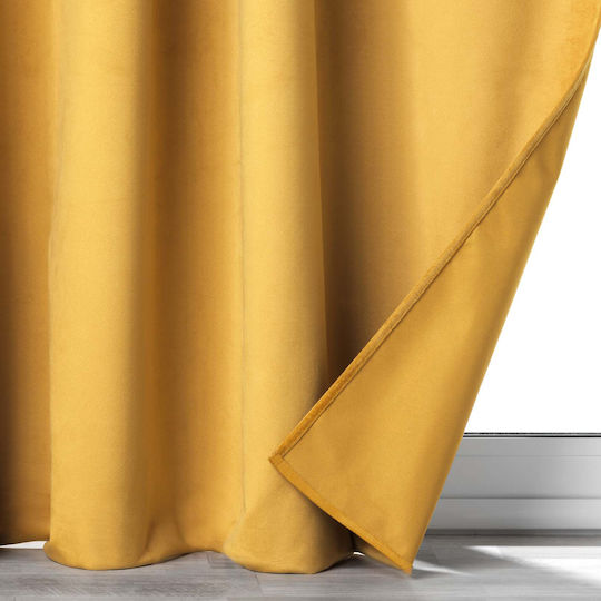 Douceur d'Intérieur Κουρτίνα Συσκότισης με Τρουκς L-C Velounight Jaune 135x260εκ.