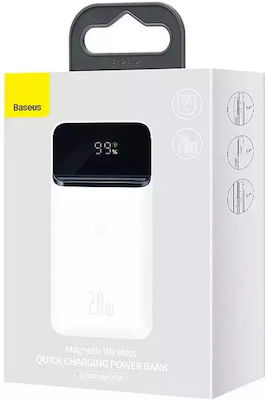 Baseus Magnetic MagSafe Power Bank 10000mAh 20W with USB-A Port and USB-C Port Power Delivery White