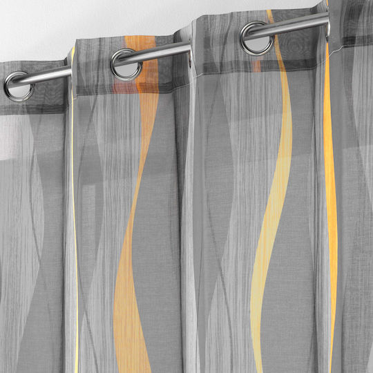 Vorhang mit Grommets L-C Ondulys Voilage Anthrazit 140x240cm