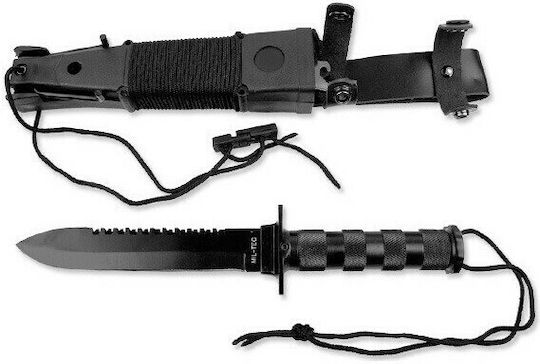 Mil-Tec Survival Нож За Оцеляване Черен с Калъф
