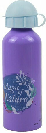 Gim Frozen Kinderflasche Gefroren Aluminium mit Schraubverschluss Auslaufsicher Lila 520ml