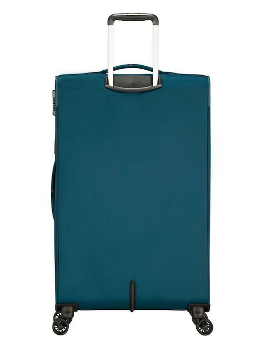 American Tourister Crosstrack Large Fabric Blue Suitcase With 4 Wheels Height 79cm