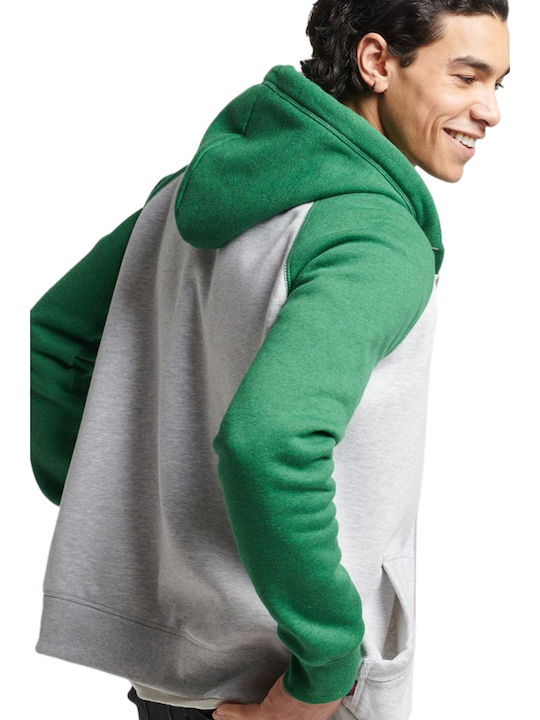 Superdry Grey Marl/ Field Green with Hood