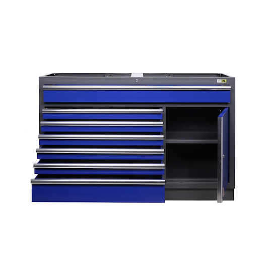 Toolbox4you Metal Căruță cu 7 Sertare și Dulap L136xA46xÎ94.5cm GC13L7
