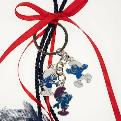 Christening Favor with Keychain Στρουμφάκια made of Fabric