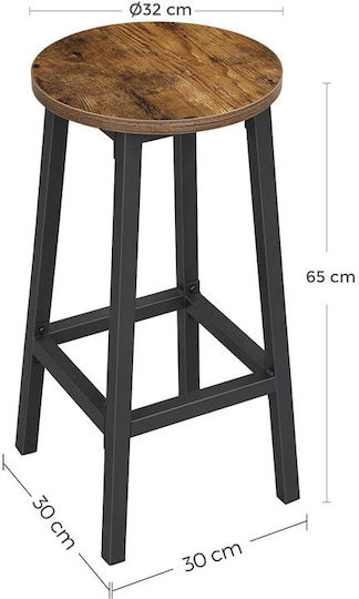 Scaune Bar Metal Negru 2buc 32x32x65buc