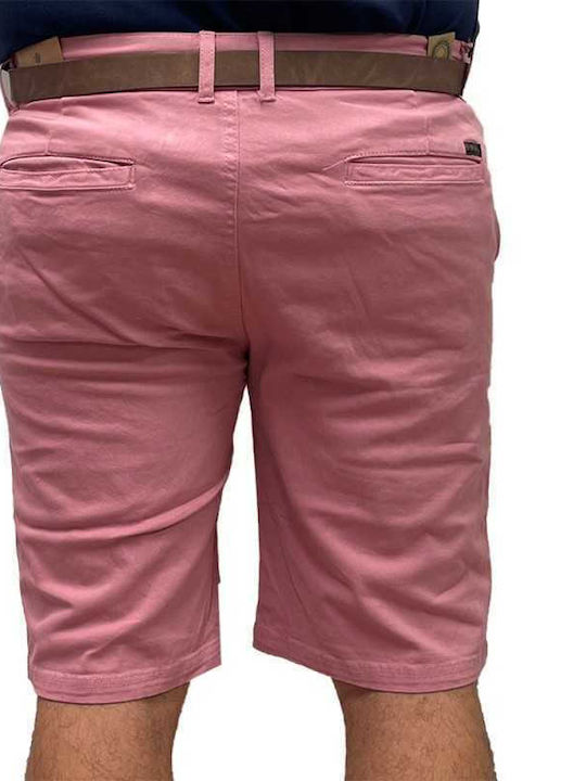 Ανδρική Βερμούδα Chino Regular Fit Ροζ