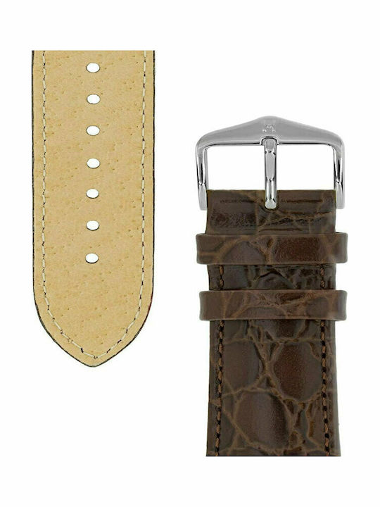 Hirsch Crocograin Lederriemen Braun 20mm