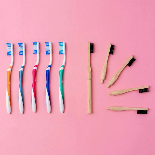 Happy Tabs Toothbrush Replacement Toothbrush Heads Soft / Medium Beige 4pcs
