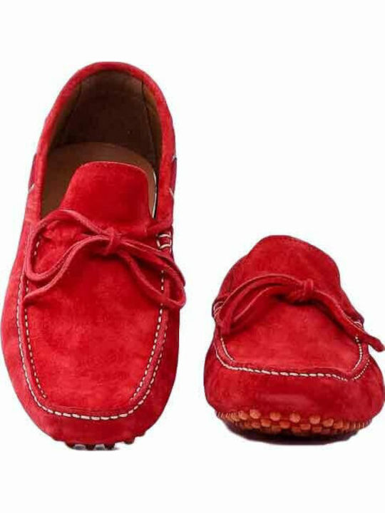 Suede Ανδρικά Boat Shoes σε Κόκκινο Χρώμα