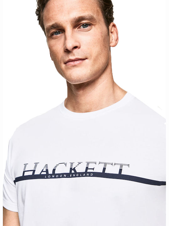 Hackett Ανδρικό T-shirt Λευκό με Λογότυπο