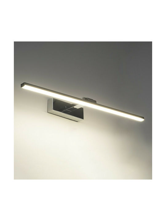 GloboStar Ellis Modern Lamp Bathroom with Integrated LED and Natural White Light Silver 60x6cm